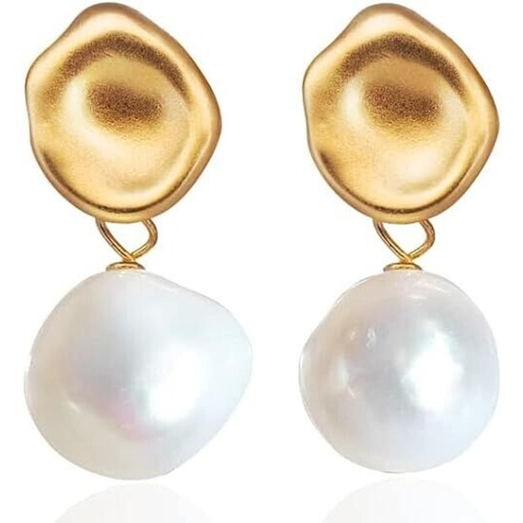 Pearl Diamond Stud Earrings for Women with Dangle Drop Designer Style - Picture 1 of 5
